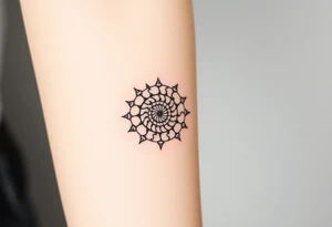 Fibonacci sun spiral shell tattoo idea