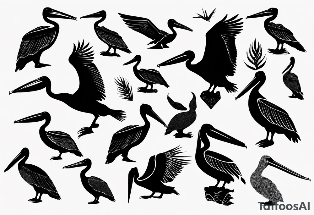Pelican silhouette tattoo idea
