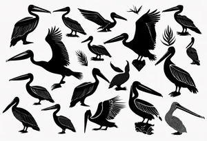 Pelican silhouette tattoo idea