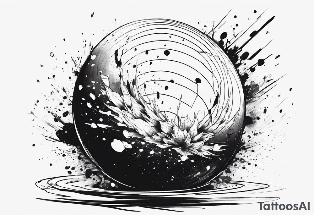 sphere exploding tattoo idea