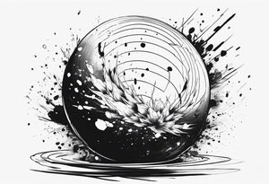 sphere exploding tattoo idea