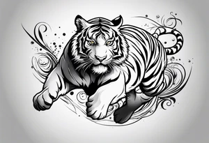 tiger leaping tattoo idea