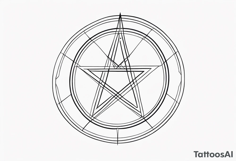 Pentagram geometric cyber tattoo idea