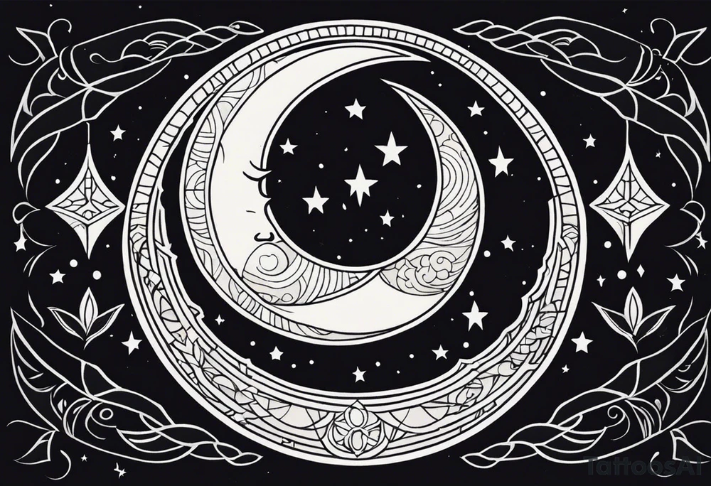 sacred moon tattoo idea