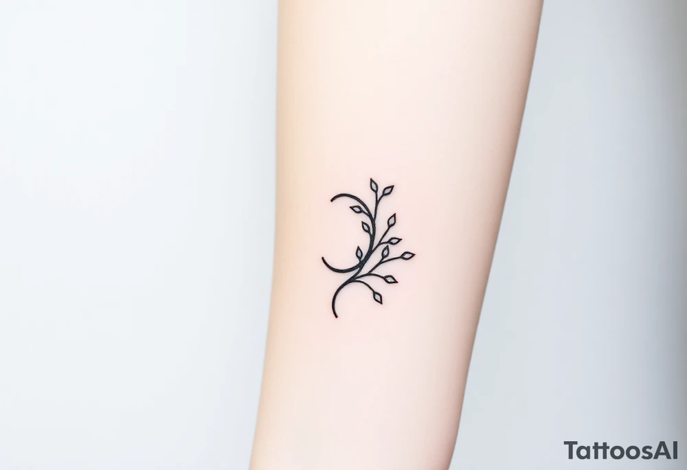 A delicate semicolon intertwined with a vine, symbolizing growth, resilience, and new beginnings tattoo idea