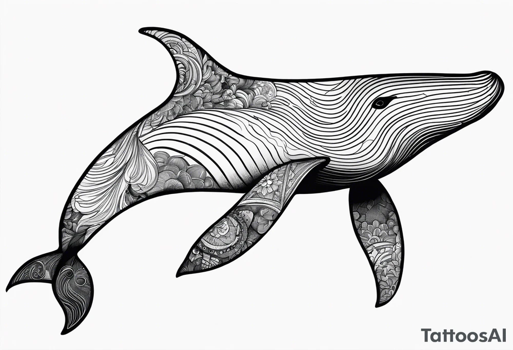 a dreamy whale tattoo idea