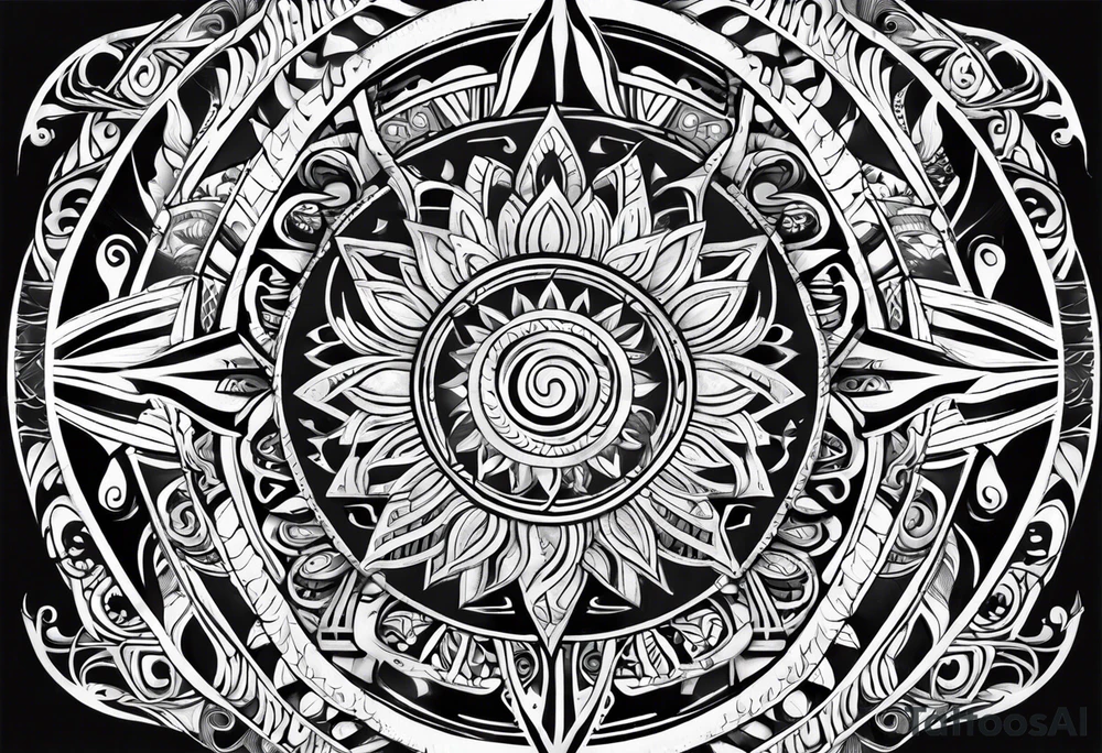 sun and freedom maori tattoo idea