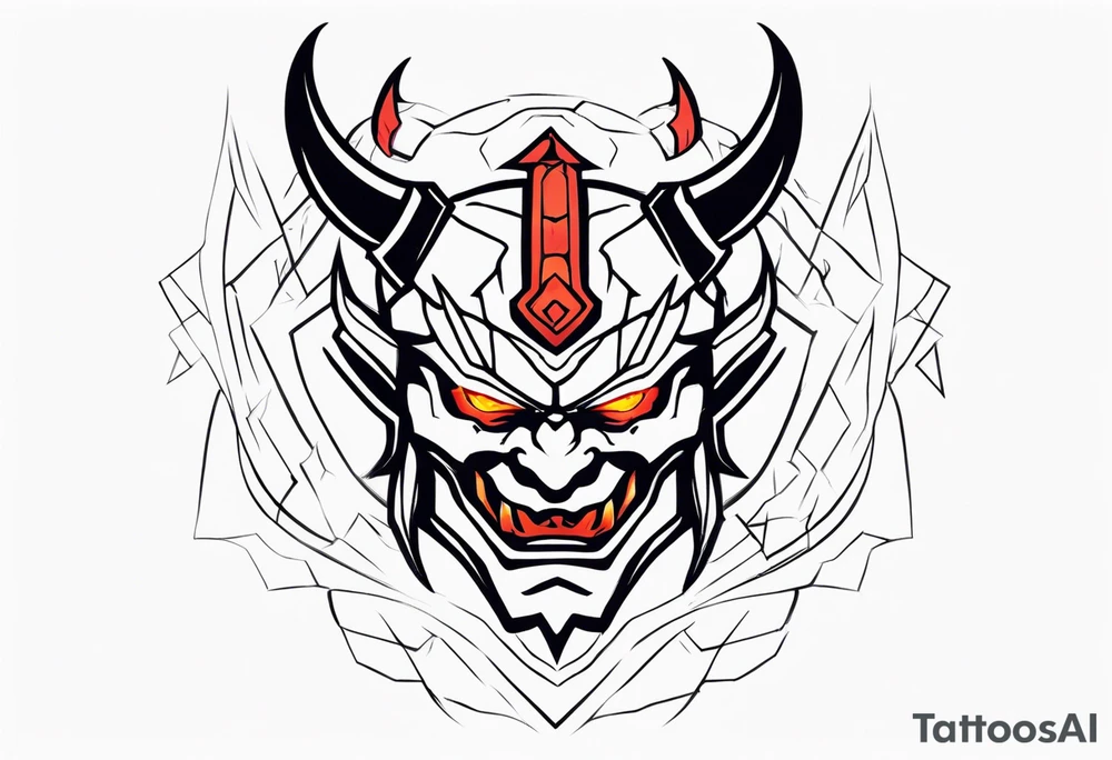 Cyber oni tattoo idea