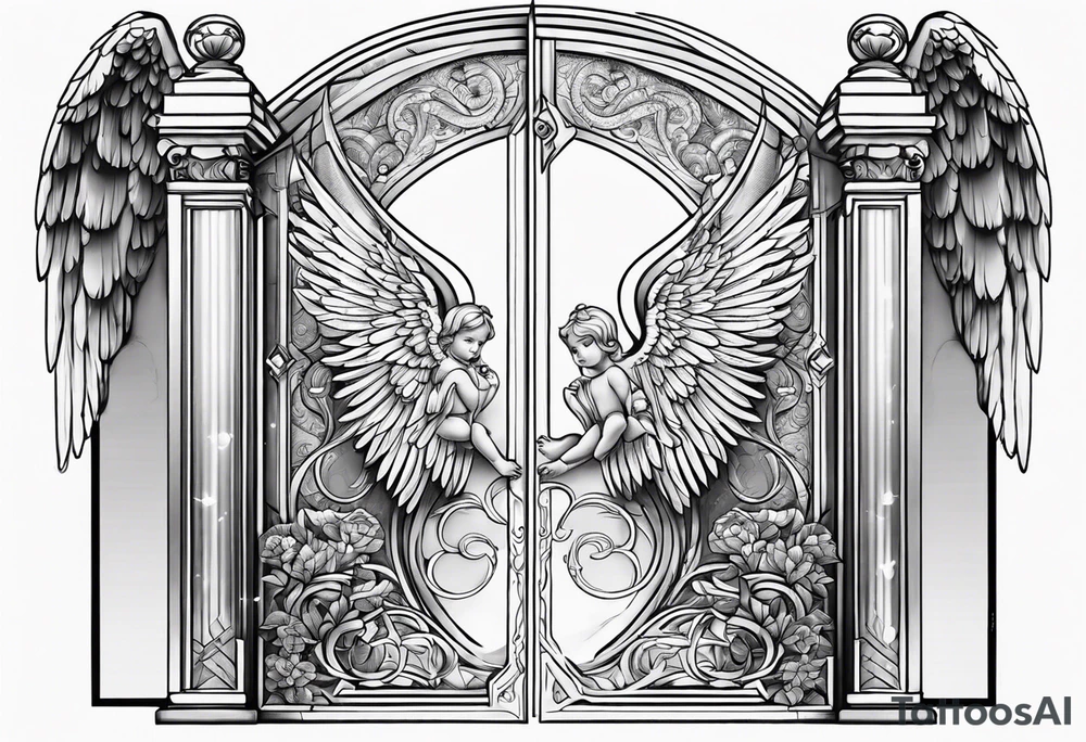 Angel baby heaven gate tattoo idea