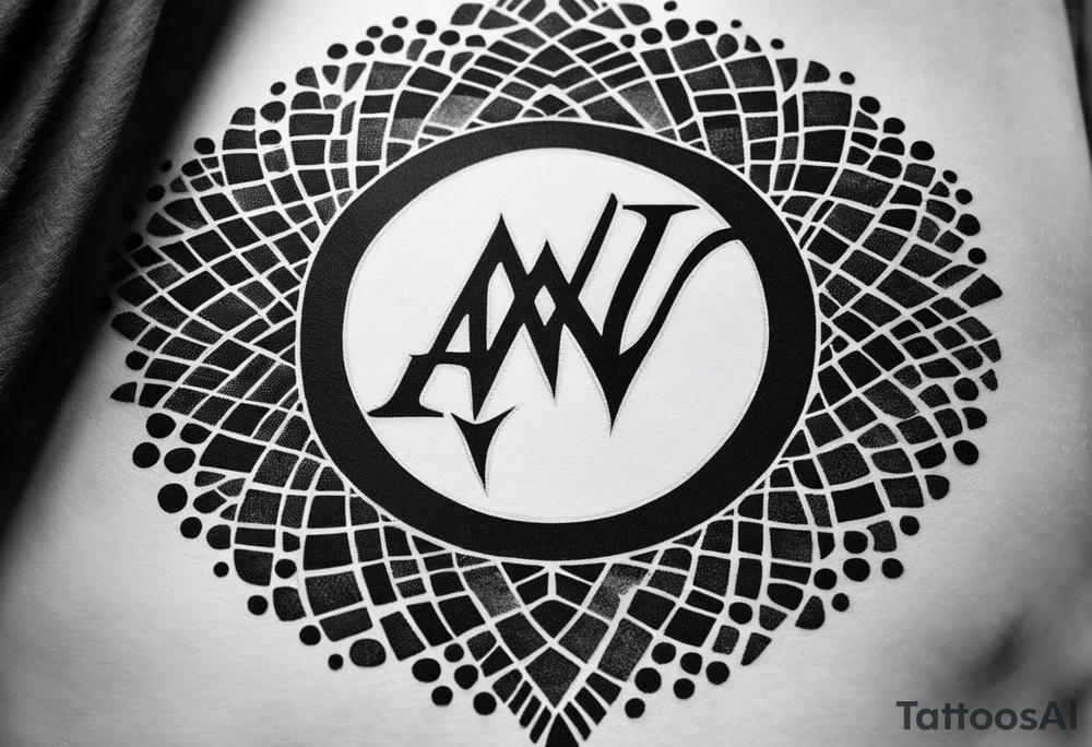 the letters A W R in the middle of a ninja headband tattoo idea