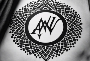 the letters A W R in the middle of a ninja headband tattoo idea