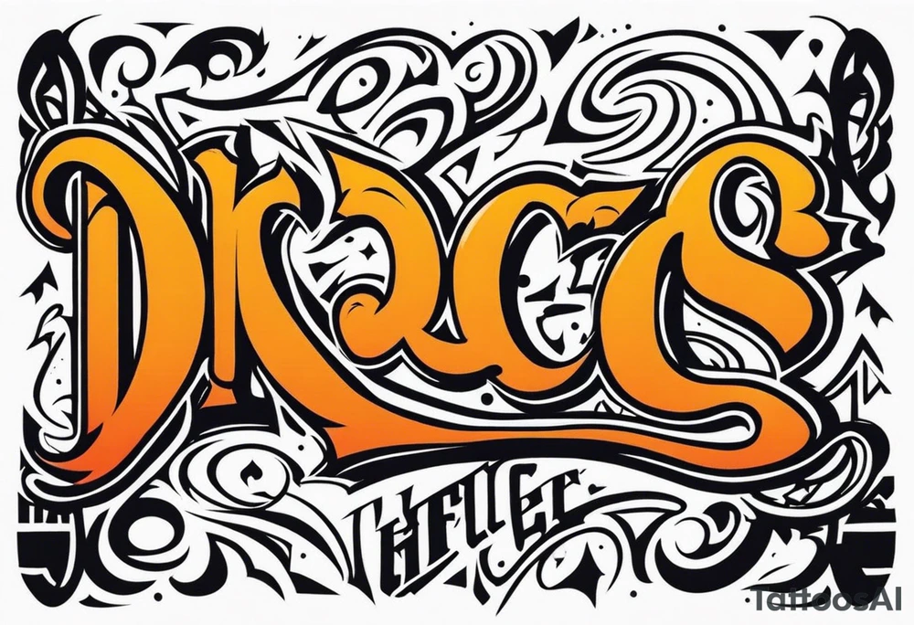 DRACO graffiti style tattoo idea