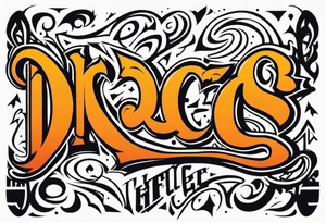 DRACO graffiti style tattoo idea
