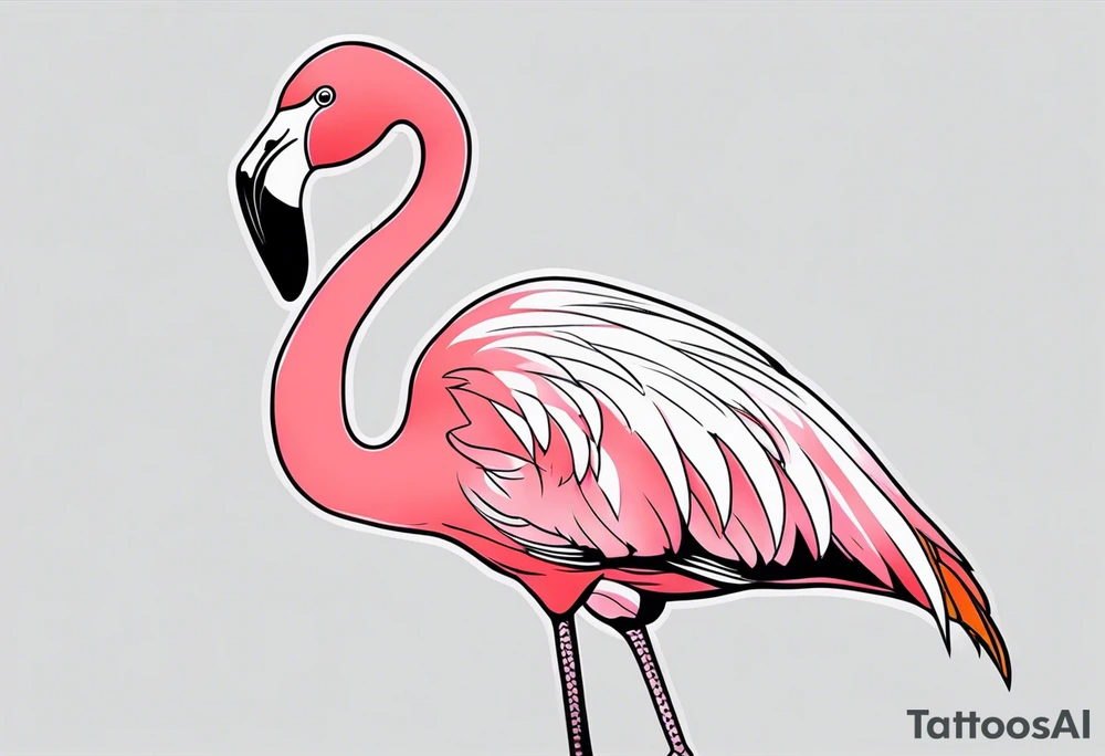 cute flamingo tattoo idea