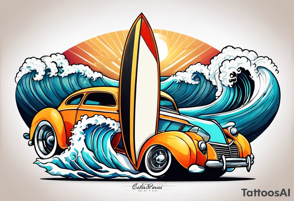 Surfboard tattoo idea