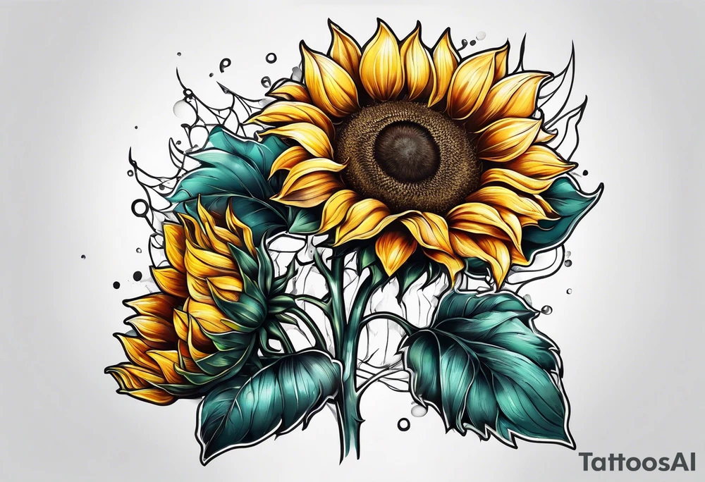 Sunflower chain tattoo idea