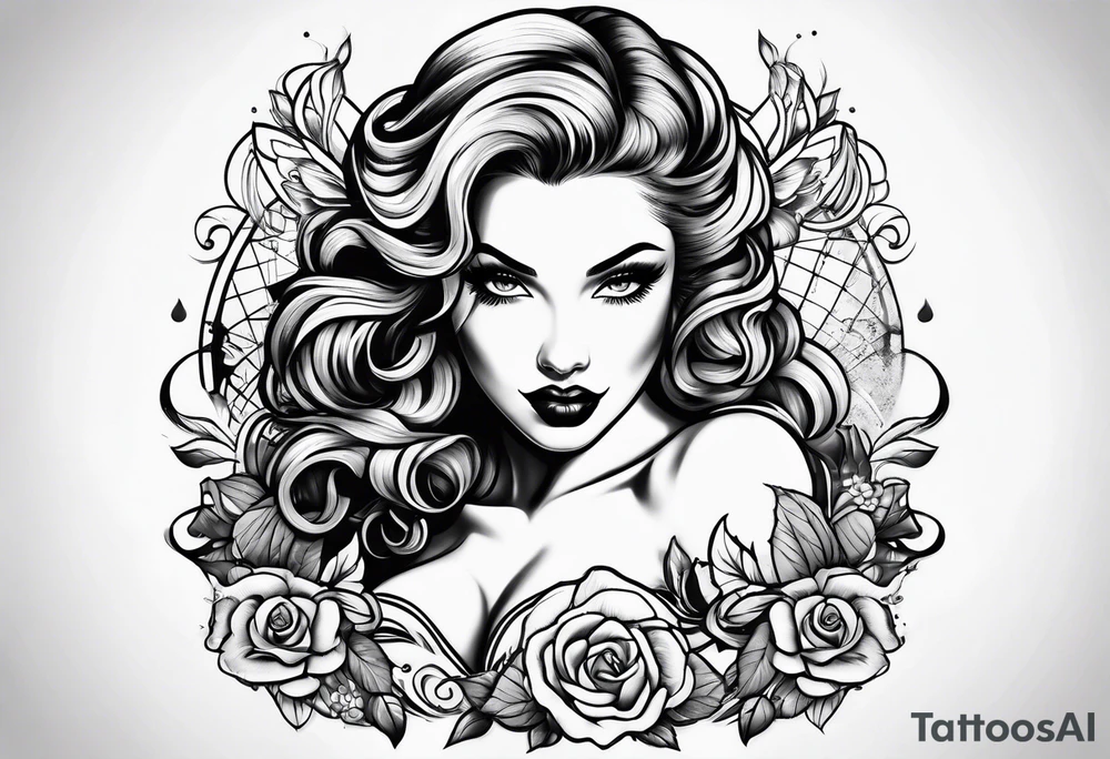 Pinup girl tattoo idea