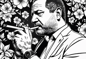 Harvey Weinstein smoking cigarette tattoo idea