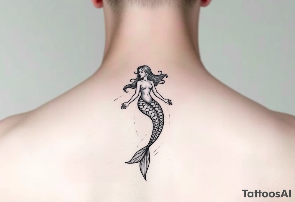 minimalist mermaid tattoo tattoo idea