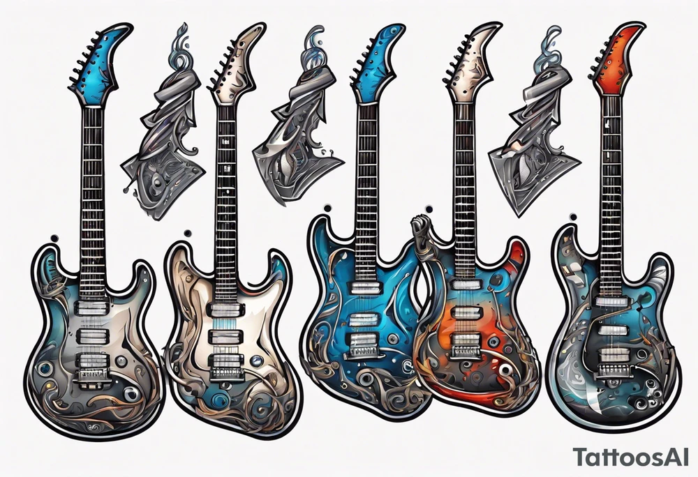 electric guitar tattoo idea