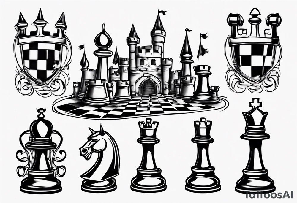 a castle from chess tattoo idea