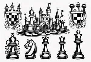 a castle from chess tattoo idea