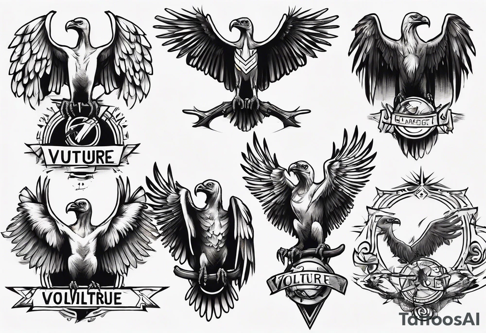 classic tattoo style vulture tattoo idea