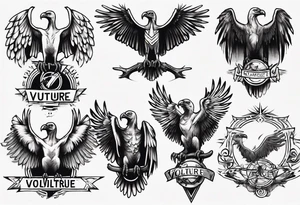 classic tattoo style vulture tattoo idea
