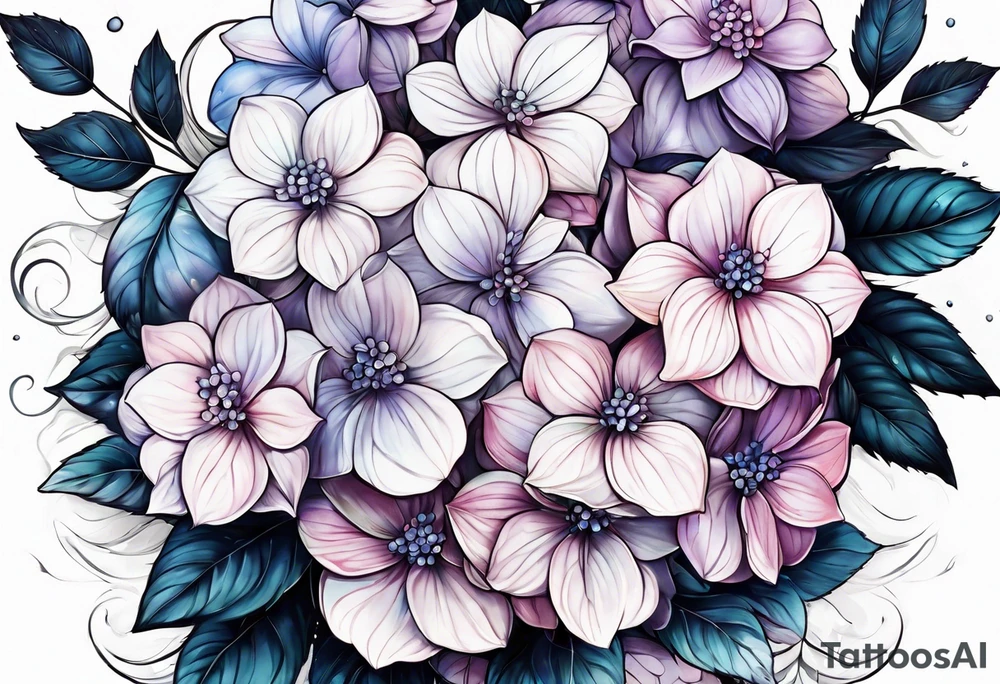 Hydrangea flowers tattoo idea