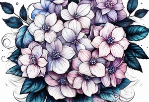 Hydrangea flowers tattoo idea