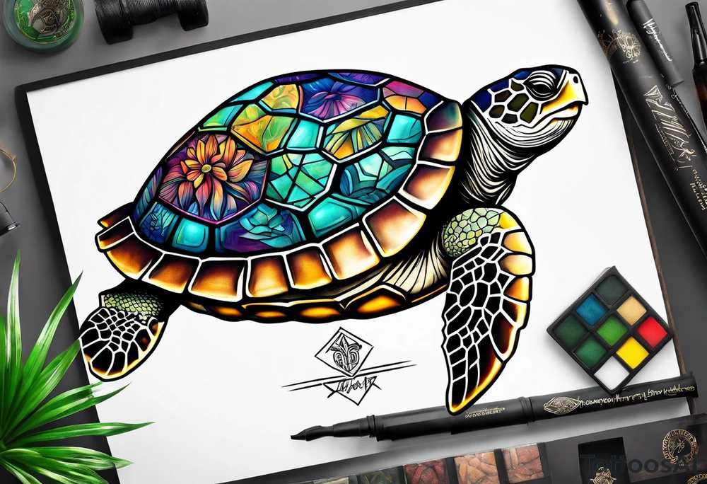 a majestic turtle tattoo idea