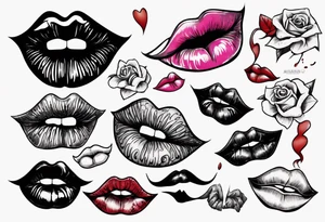 A lip print that says "Kiss my a$$" tattoo idea