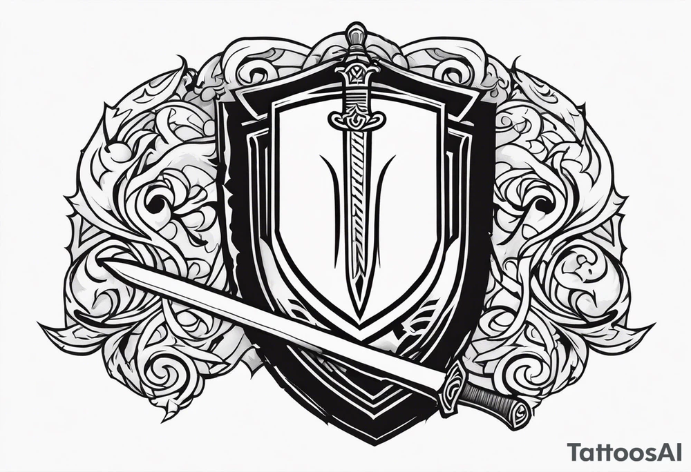 Valhalla shield sword tattoo idea