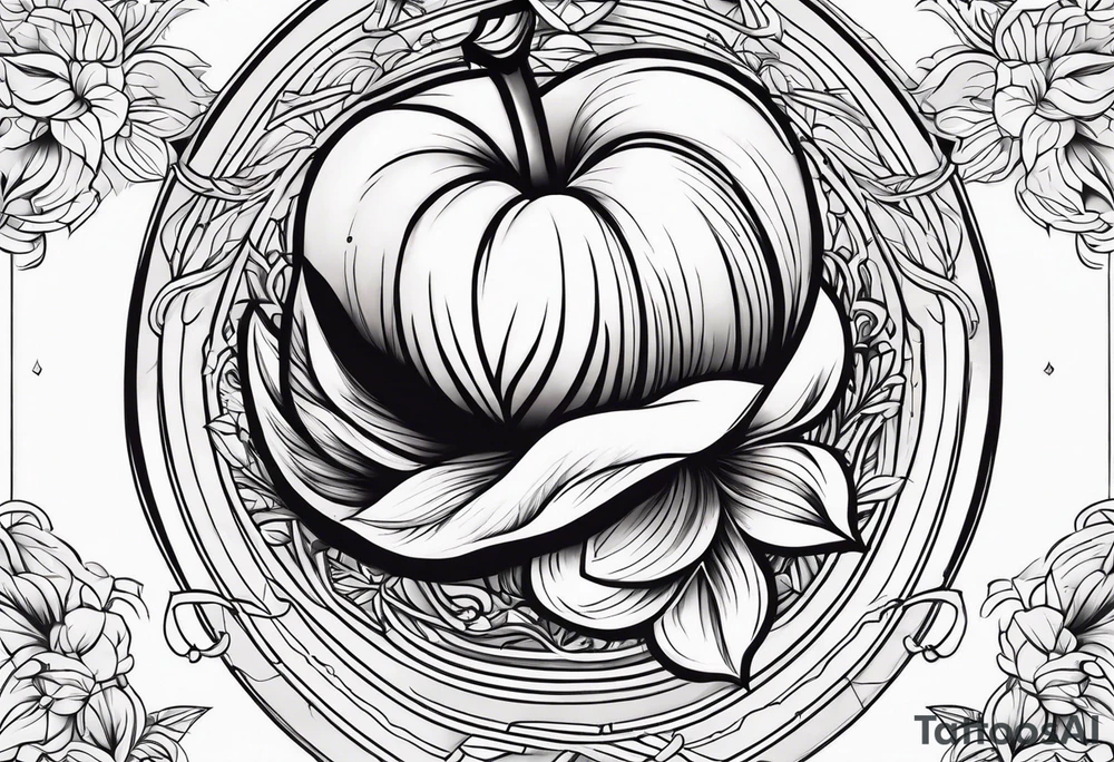 peach tattoo with sexual implications tattoo idea