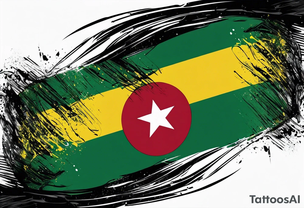 Cameroun flag tattoo idea