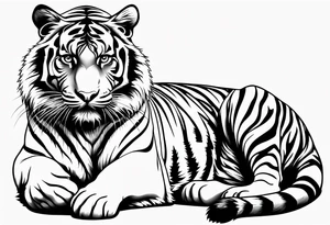 full tiger body crouching tattoo idea