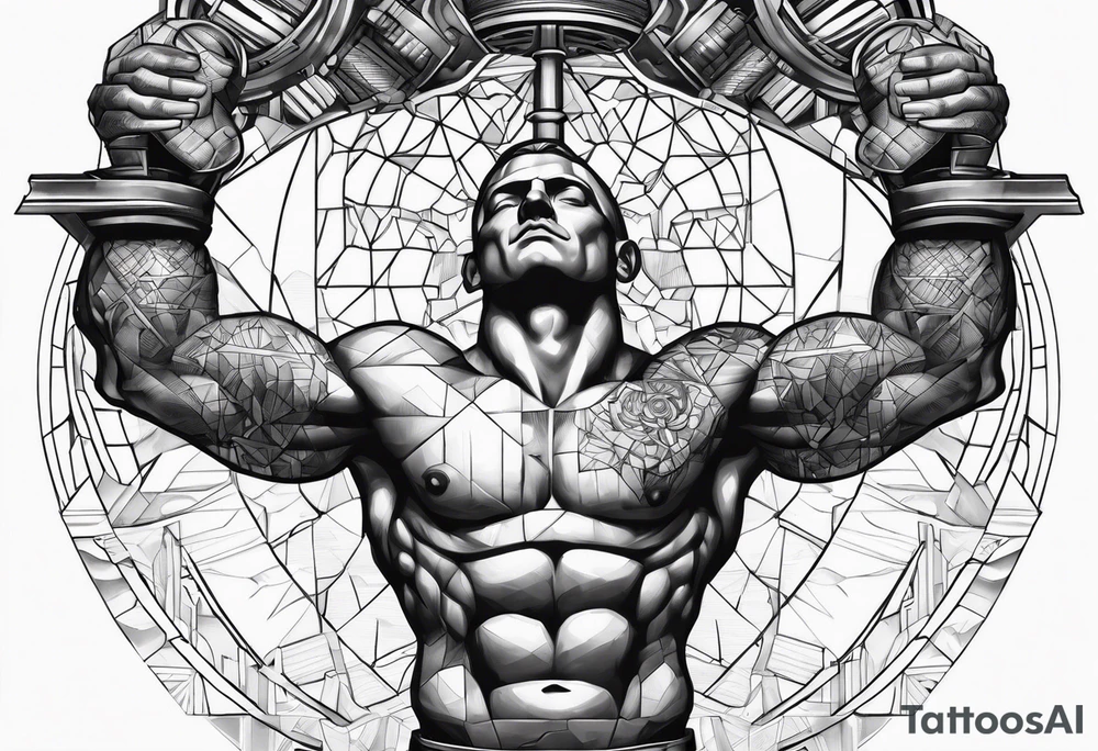 Atlas God holding up industrial facility tattoo idea