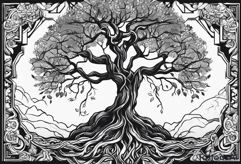 Tree and roots tattoo idea