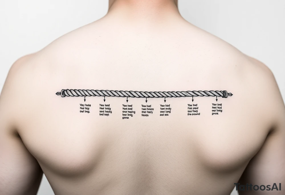Rope timeline band life events after meeting my wife tattoo idea