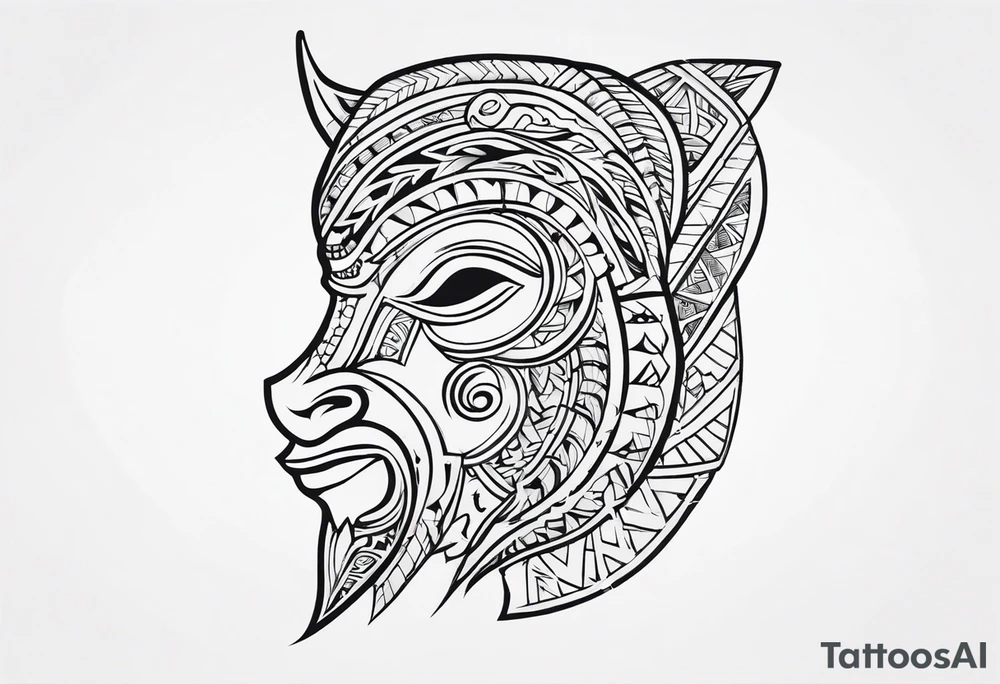 Polynesian neck to chin tattoo tattoo idea