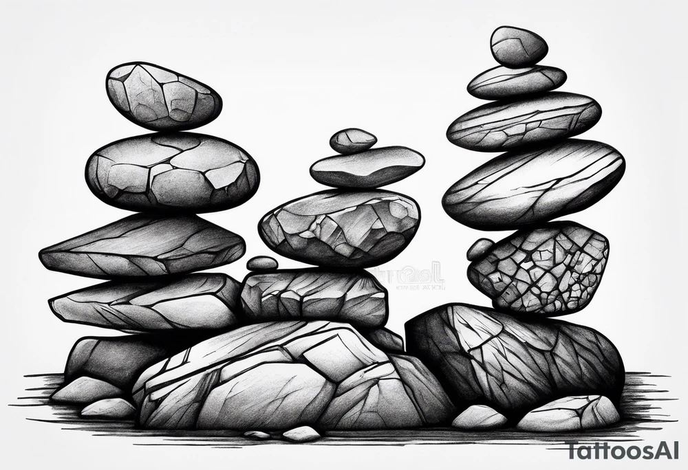 rocks balancing on top of each other tattoo idea
