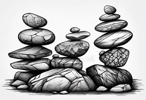 rocks balancing on top of each other tattoo idea