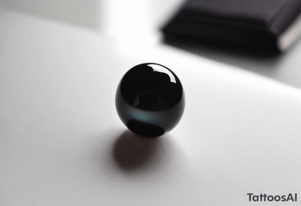 A black only small tattoo of a pearl that would be found in an oyster. Do not include the oyster tattoo idea