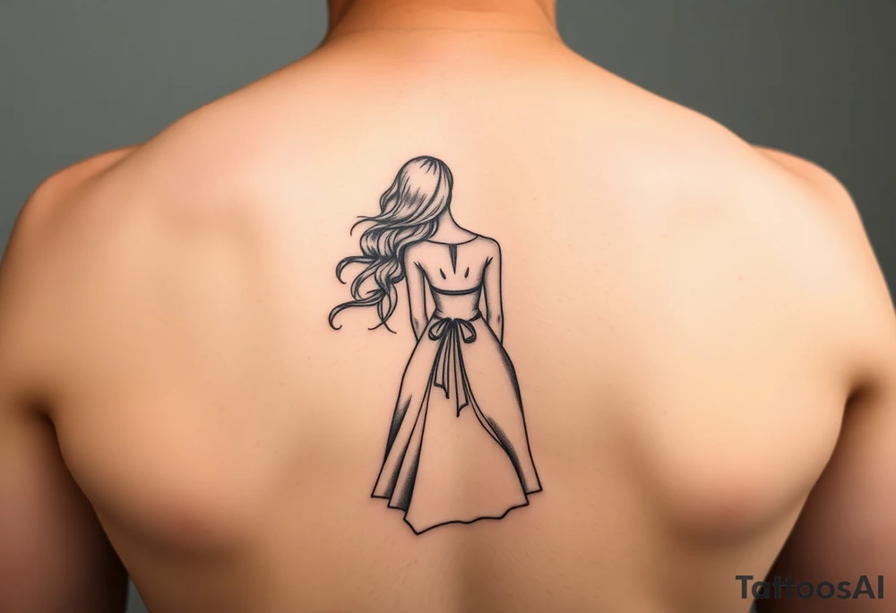 Two girls with dress sitting next tattoo idea