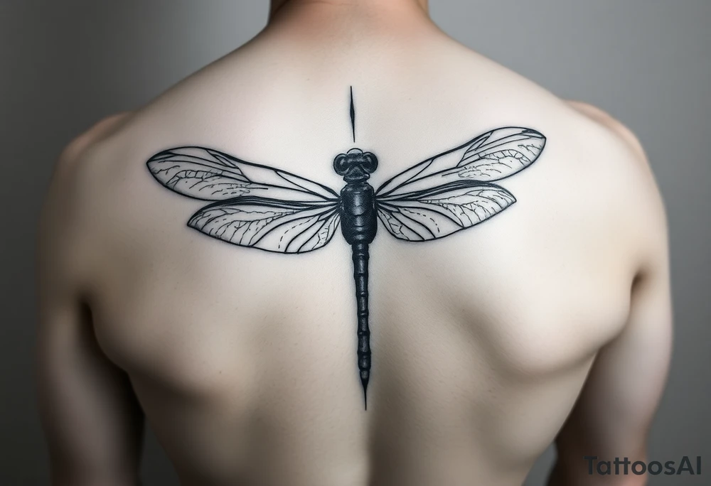 dragonfly with infinity sybol body tattoo idea