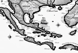 map of the eastern Caribbean tattoo idea