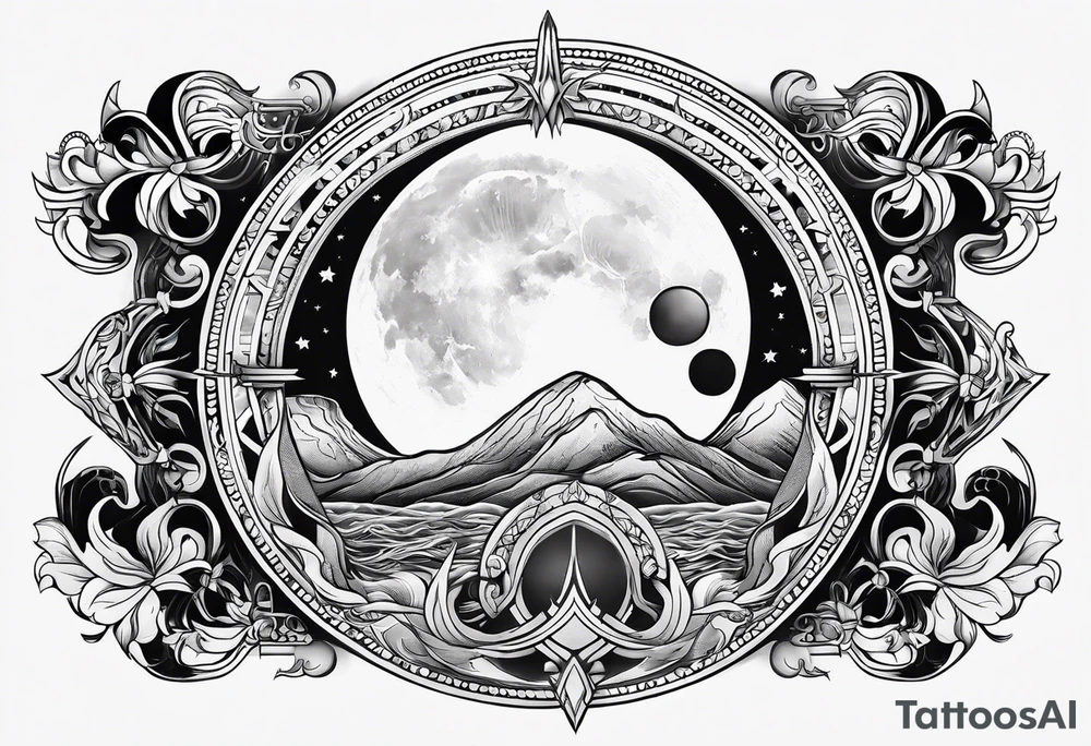 Cancer zodiac moon tattoo idea