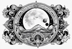 Cancer zodiac moon tattoo idea