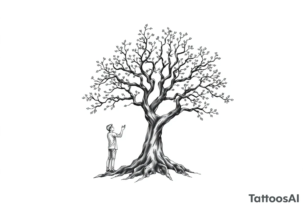 People picking tree tattoo idea