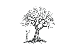 People picking tree tattoo idea